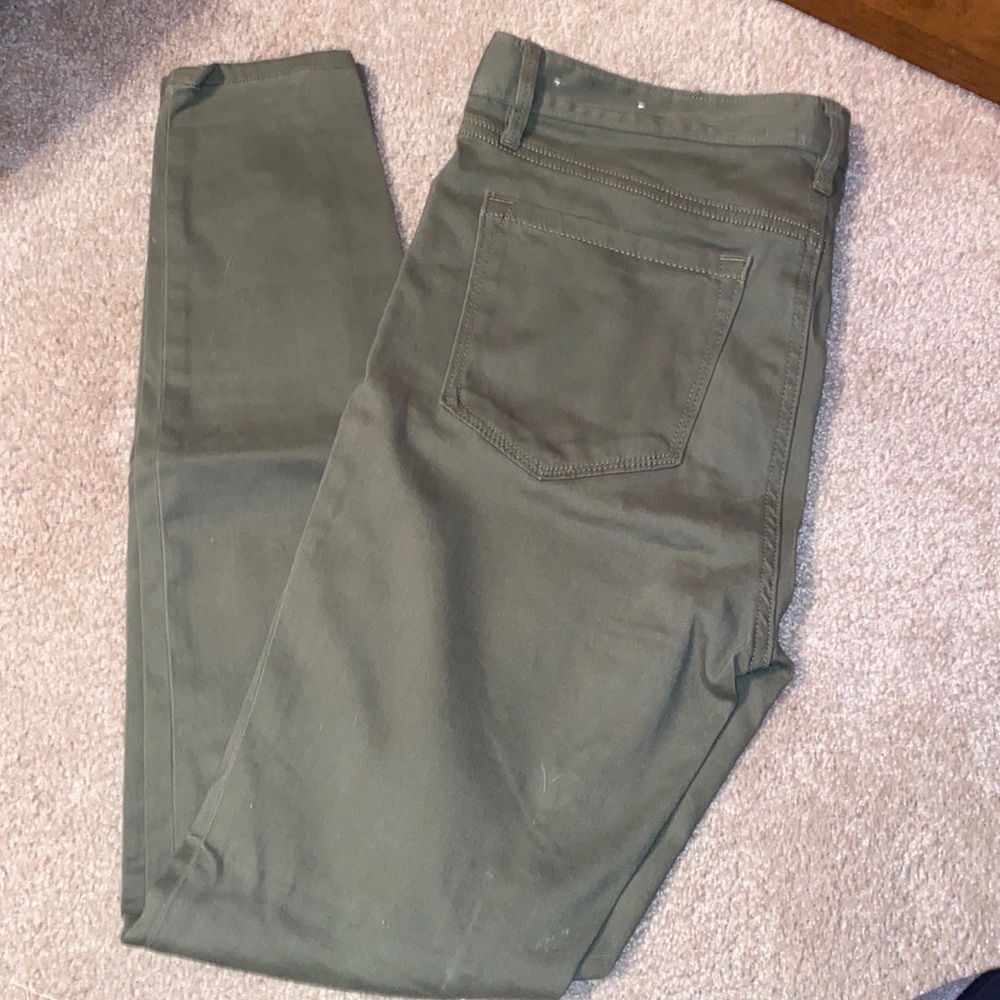 LOFT Army Green Skinny Jeans
